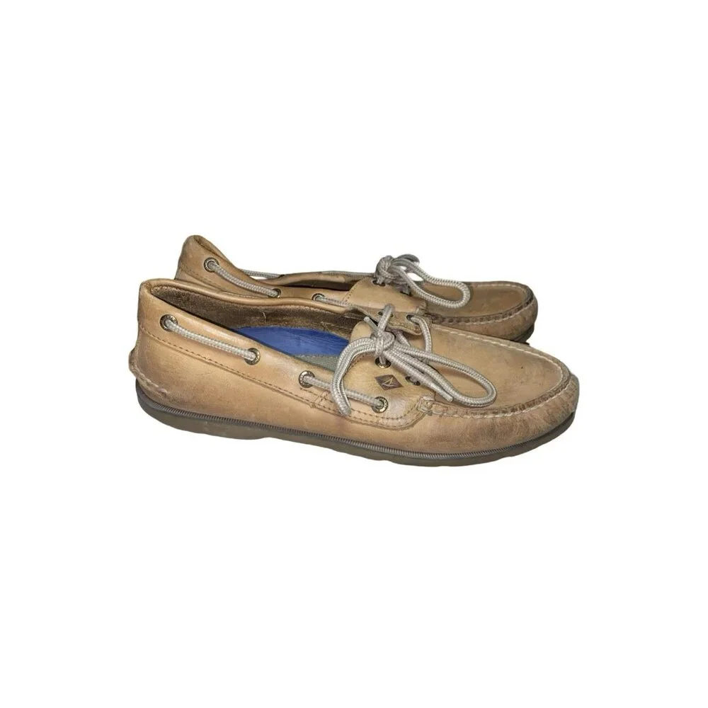 Sperry Top-Sider 0777894 Men's Size 9W Tan Leather Boat Shoes